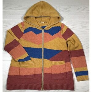 Soft Surroundings Hooded Sweater Women M Full Zip Pockets Oversized Cottagcore